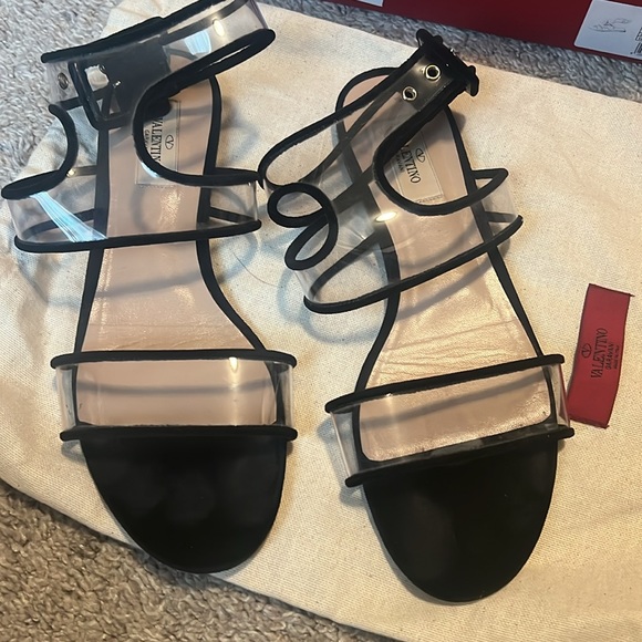 Valentino Dollybow embellished velvet sandals size 40 - Picture 5 of 7